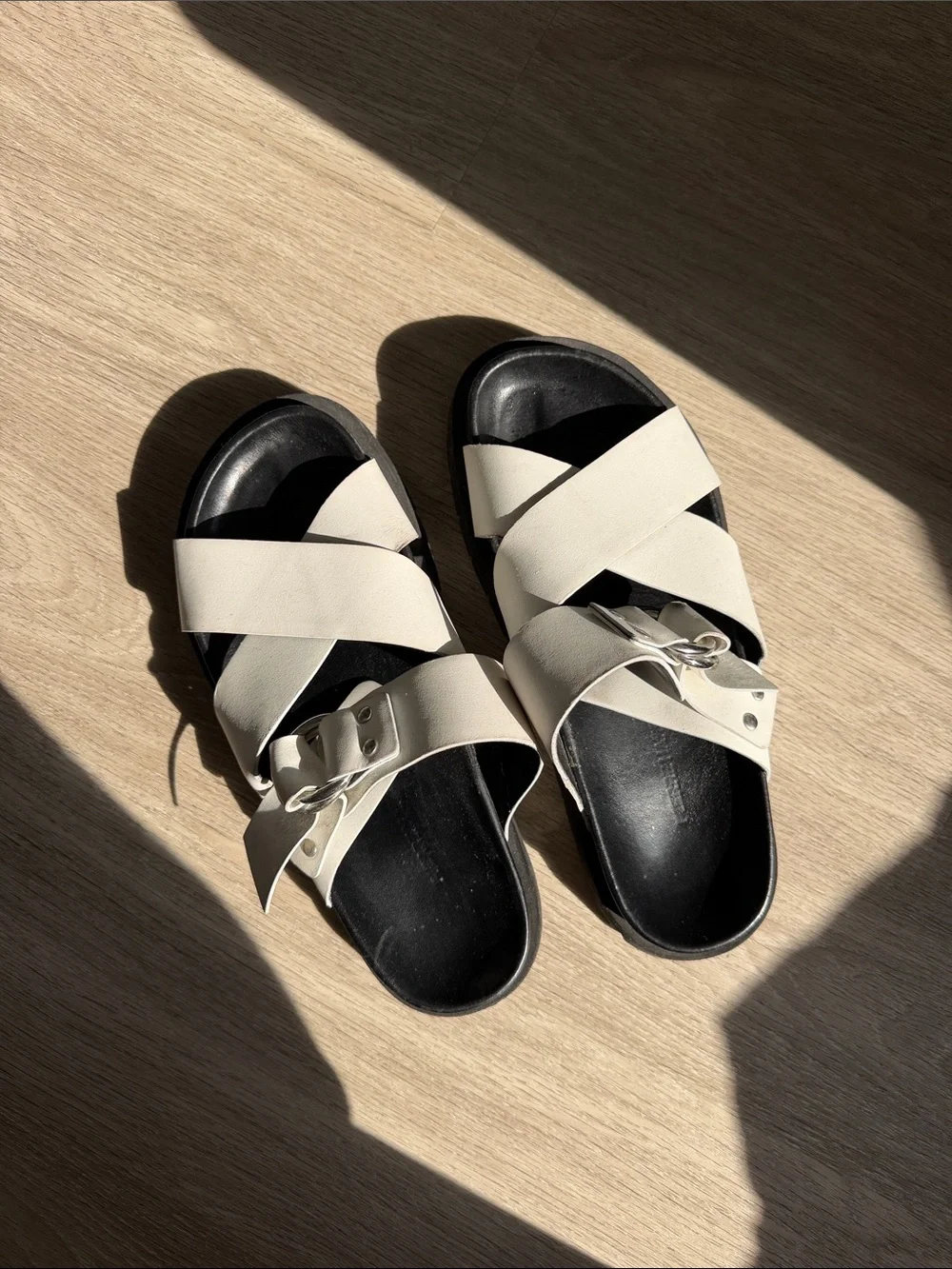 Pierre Hardy Women’s White Cross-Strap Slide Sandals